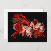 Rot und Weiß Abstraktes Design auf schwarz Postkarte (Vorne/Hinten)