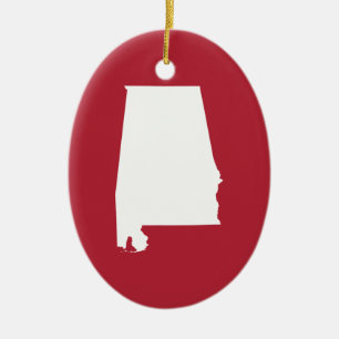 Rot und Weiß Alabama Keramik Ornament