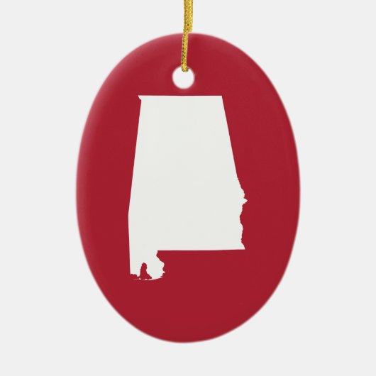 Rot und Weiß Alabama Keramik Ornament (Vorne)