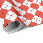 Rot und Weiß Argyle Geschenkpapier (Rolleneckpunkt)