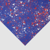 Rot und Weiß auf blauem Gewebe Seidenpapier (Detail)