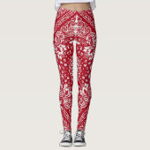 Rot und Weiß Bandana Leggings (Vorderseite)