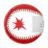 Rot und Weiß, Baseball mit Foto, Personalisiert (Vorderseite Links)