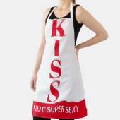 Rot und weiß Behalten Es Super Sexy KISS Schürze (InSitu)