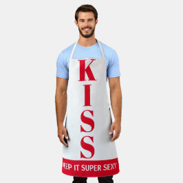 Rot und weiß Behalten Es Super Sexy KISS Schürze
