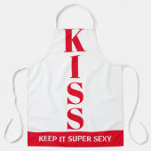 Rot und weiß Behalten Es Super Sexy KISS Schürze (Vorderseite)