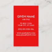 Rot und Weiß Behalten Ruhe und Bearbeiten von Text Visitenkarte (Rückseite)