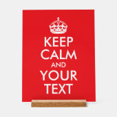 Rot und Weiß Behalten Ruhe und Ihr Text Acrylschild (Vorderseite)