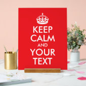 Rot und Weiß Behalten Ruhe und Ihr Text Acrylschild (Hochzeit)