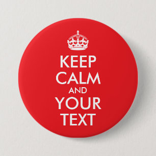 Rot und Weiß Behalten Ruhe und Ihr Text Button