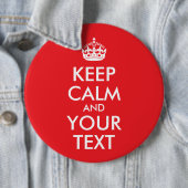 Rot und Weiß Behalten Ruhe und Ihr Text Button (Beispiel)