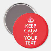 Rot und Weiß Behalten Ruhe und Ihr Text Magnet (Vorderseite/Rückseite)