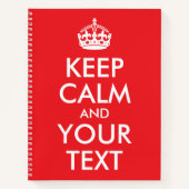 Rot und Weiß Behalten Ruhe und Ihr Text Notizblock (Vorderseite)