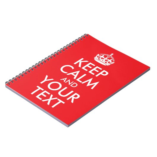 Rot und Weiß Behalten Ruhe und Ihr Text Notizblock (Linke Seite)