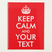 Rot und Weiß Behalten Ruhe und Ihr Text Planer (Vorderseite)