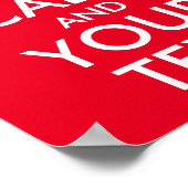 Rot und Weiß Behalten Ruhe und Ihr Text Poster (Ecke)