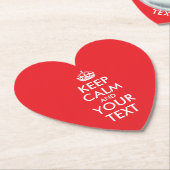 Rot und Weiß Behalten Ruhe und Ihr Text Untersetzer (angewinkelt)