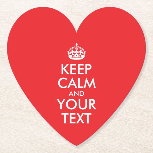 Rot und Weiß Behalten Ruhe und Ihr Text Untersetzer (Vorderseite)