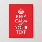 Rot und Weiß Behaltend Calm Parody Button (Vorderseite)