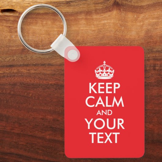 Rot und Weiß Behaltend Calm Parody Schlüsselanhänger (Vorderseite)