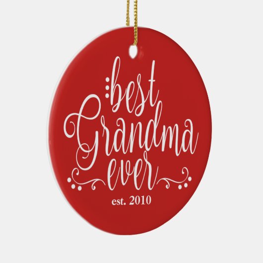 Rot und Weiß Beste Oma je Keramik Ornament (Rechts)