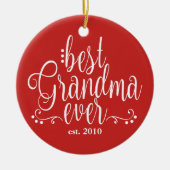 Rot und Weiß Beste Oma je Keramik Ornament (Vorne)