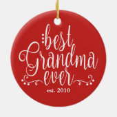 Rot und Weiß Beste Oma je Keramik Ornament (Hinten)