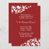 Rot und Weiß blüht Abschlussball-formale Einladung (Vorne/Hinten)