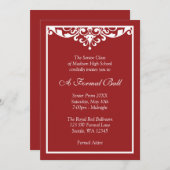 Rot und Weiß blüht formalen Einladung (Vorne/Hinten)