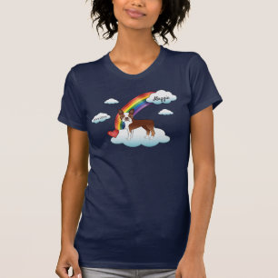 Rot und Weiß Boston Terrier Rainbow Memorial T-Shirt