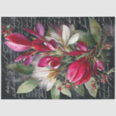 Rot und Weiß Botanischer Bouquet Dekoupage Seidenpapier (Vorderseite)