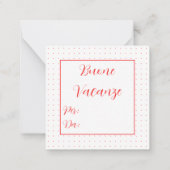 Rot und Weiß Buon Natale Gruß Mitteilungskarte (Rückseite)