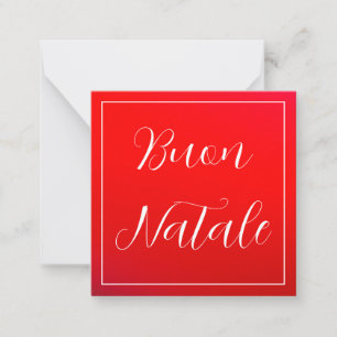 Rot und Weiß Buon Natale Gruß Mitteilungskarte