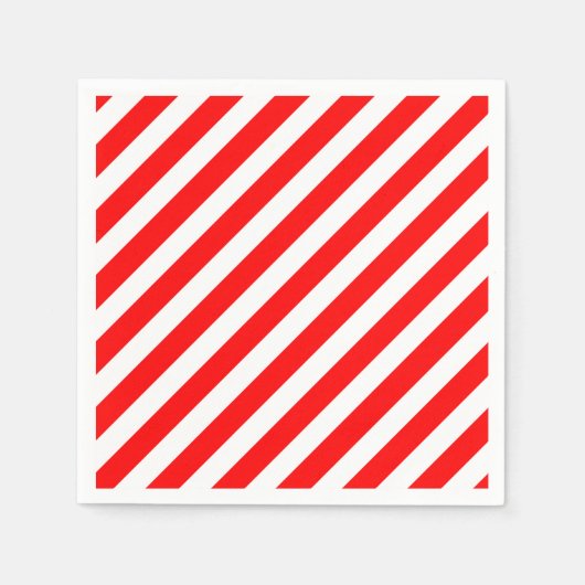 Rot und Weiß Candy Stripes Papier Napkins Serviette (Vorderseite)