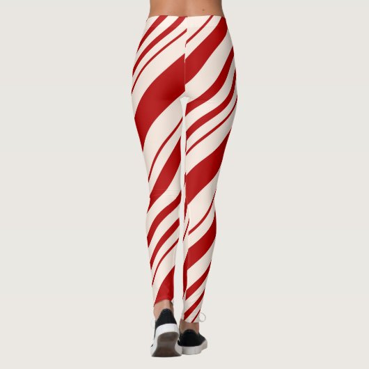 Rot und Weiß Candy Stripped Leggings (Rückseite)