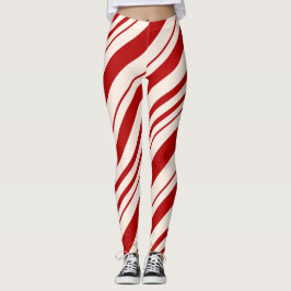 Rot und Weiß Candy Stripped Leggings