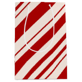 Rot und Weiß Candy Stripped Mittlere Geschenktüte (Vorderseite)