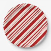 Rot und Weiß Candy Stripped Pappteller (Vorderseite)