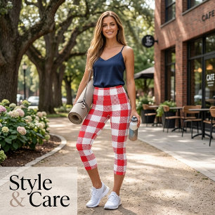 Rot und Weiß Capri Leggings
