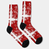 Rot und Weiß Chalk Schneemann-Let it Schnee Socken (Rechts)