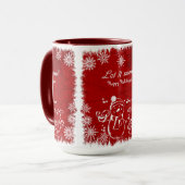 Rot und Weiß Chalk Schneemann-Let it Schnee Tasse (Vorderseite Links)