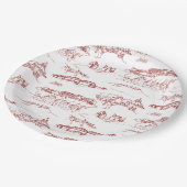 Rot und Weiß Chattanoogas Toile Pappteller (Schrägansicht)