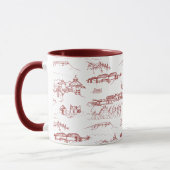 Rot und Weiß Chattanoogas Toile Tasse (Links)