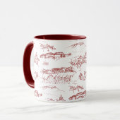 Rot und Weiß Chattanoogas Toile Tasse (Vorderseite Links)