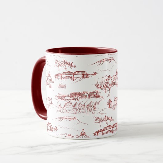 Rot und Weiß Chattanoogas Toile Tasse (Vorderseite Links)