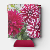 Rot und Weiß Dahlias Floral Can Cooler Dosenkühler (Rückseite)
