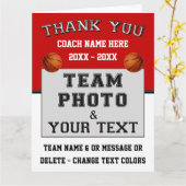 Rot und Weiß, Danke, Basketball-Coach-Karten Karte (Gelbe Blume)