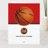 Rot und Weiß, Danke, Basketball-Coach-Karten Karte (Rückseite)