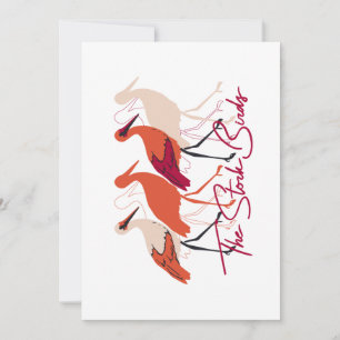 Rot und Weiß der Stork Birds II Feiertagskarte