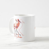Rot und Weiß der Stork Birds Kaffeetasse (Vorderseite Links)